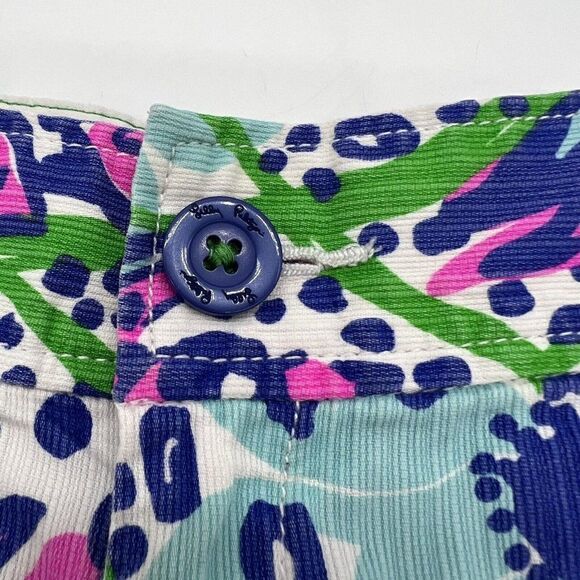 Lilly Pulitzer 5" Callahan Knit Shorts Navy Pink In The Garden Stretch 4 - Picture 2 of 6